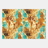 Goldtürkisfarbene Schwarze Farbe Geschenkpapier Set (Vorderseite 3)