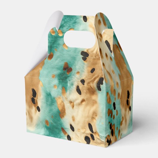 Goldtürkisfarbene Schwarze Farbe Geschenkschachtel (Rückseite)