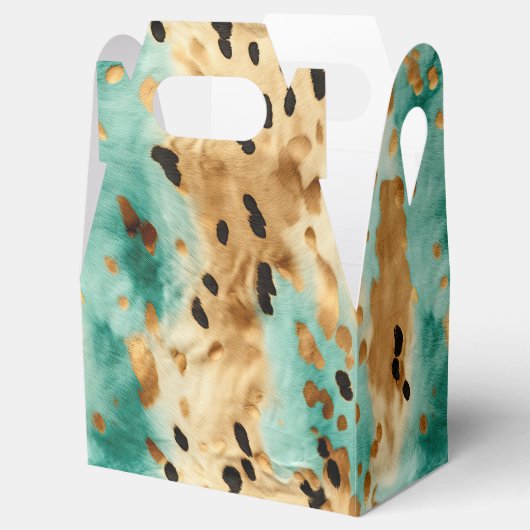 Goldtürkisfarbene Schwarze Farbe Geschenkschachtel (Geöffnet)