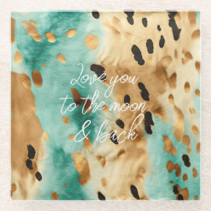 Goldtürkisfarbene Schwarze Farbe Glasuntersetzer