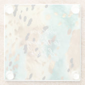 Goldtürkisfarbene Schwarze Farbe Glasuntersetzer (Rückseite)