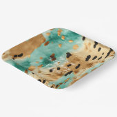 Goldtürkisfarbene Schwarze Farbe Pappteller (Gewinkelt)