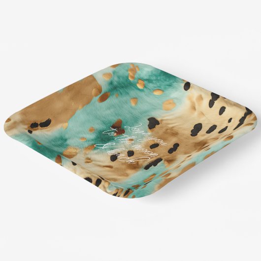 Goldtürkisfarbene Schwarze Farbe Pappteller (Gewinkelt)