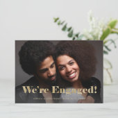 GoldTypografie - Ankündigung von zwei Fotos Verlob (Stehend Vorderseite)