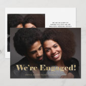 GoldTypografie - Ankündigung von zwei Fotos Verlob (Vorne/Hinten)