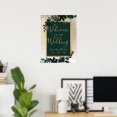 Goldtypografie Blattschnee eleganter Winterempfang Poster (Heimbüro)