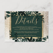 Goldtypografie Blattschneeelegante Winterdetails Begleitkarte (Vorderseite)