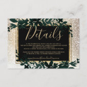 Goldtypografie Blattschneeelegante Winterdetails Begleitkarte (Vorderseite)