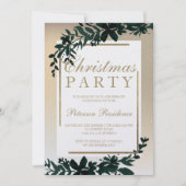 Goldtypografie Blumenschneeblatt Weihnachten Einladung (Vorderseite)