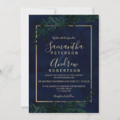 Goldtypografie Blumenseelenhochzeit Einladung (Vorderseite)