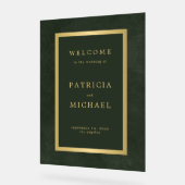 Goldtypografie, dunkelgrünes Acryl - Begrüßungszei Acrylschild (Winkel)