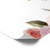 Goldtypografie Dusty Blush Bloral Begrüßung Hochze Poster (Ecke)