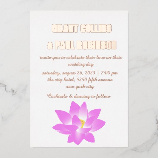 Goldtypografie-Einladung Folieneinladung (Vorderseite)