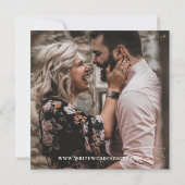 Goldtypografie Elegantes Rosa Magenta-Foto Save The Date (Rückseite)