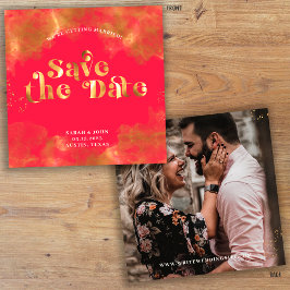 Goldtypografie Elegantes Rosa Magenta-Foto Save The Date