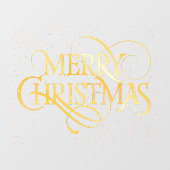 Goldtypografie Frohe Weihnachten Fensteraufkleber (Blatt)