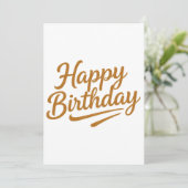 Goldtypografie-Geburtstag Karte (Stehend Vorderseite)