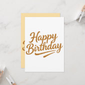 Goldtypografie-Geburtstag Karte (Vorderseite/Rückseite Beispiel)