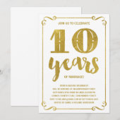 Goldtypografie | Imitate - 10-jähriges Jubiläum Einladung (Vorne/Hinten)