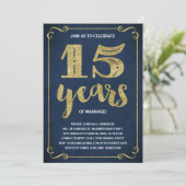 Goldtypografie | Imitate - 15-jähriges Jubiläum Einladung (Stehend Vorderseite)