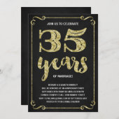 Goldtypografie | Imitate - 35-jährige Geschichte Einladung (Vorne/Hinten)