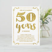 Goldtypografie | Imitate - 50-jähriges Jubiläum Einladung (Stehend Vorderseite)