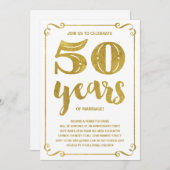 Goldtypografie | Imitate - 50-jähriges Jubiläum Einladung (Vorne/Hinten)