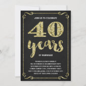 Goldtypografie | Imitate Foil 40 Jahre Jubiläum Einladung (Vorderseite)