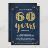 Goldtypografie | Imitate Foil 60 Jahre Jubiläum Einladung (Vorne/Hinten)