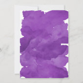 Goldtypografie lila Aquarellpinsel Sweet 16 Einladung (Rückseite)