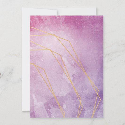 Goldtypografie, pinkfarbene Tischnummer (Rückseite)