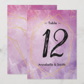 Goldtypografie, pinkfarbene Tischnummer (Vorne/Hinten)