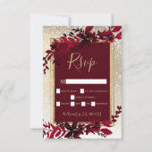 Goldtypografie Rothaarschnee-uAwg RSVP Karte (Vorderseite)