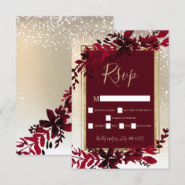 Goldtypografie Rothaarschnee-uAwg RSVP Karte