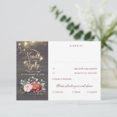 Goldtypografie Rustikale Hochzeit im Herbst UAWG RSVP Karte (Stehend Vorderseite)