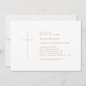 Goldtypografie Säugling Foto Taufe Einladung (Vorderseite)