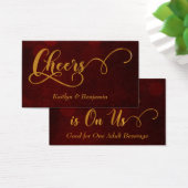 Goldtypografie über Red Bokeh Drinks Tickets (Schreibtisch)