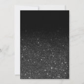 Goldtypografie-Winterhochzeit aus schwarzem Glitze Einladung (Rückseite)