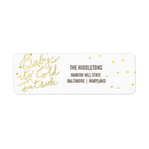 Goldtypographie-Baby sein kaltes äußeres Skript