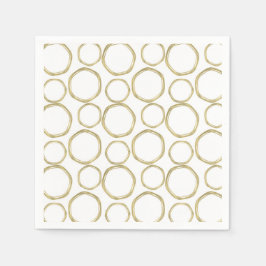 Goldumlaufbahnen auf der weißen, modernen Mode Serviette