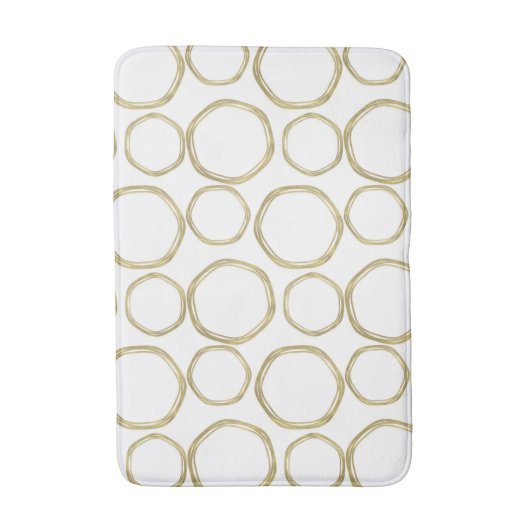 Goldumlaufbahnen in der weißen Moderne Badematte (Vorderseite Vertikal)