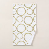 Goldumlaufbahnen in der weißen Moderne Badhandtuch Set (Handtuch)