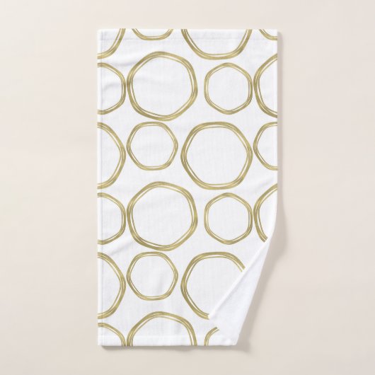 Goldumlaufbahnen in der weißen Moderne Badhandtuch Set (Handtuch)
