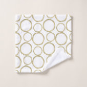 Goldumlaufbahnen in der weißen Moderne Badhandtuch Set (Waschlappen)