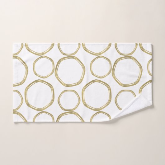 Goldumlaufbahnen in der weißen Moderne Badhandtuch Set (Handtuch)