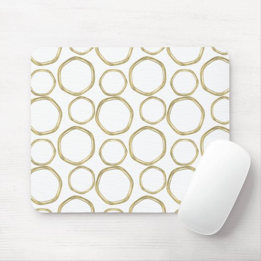 Goldumlaufbahnen in der weißen Moderne Mousepad (Mit Mouse)