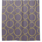 Goldumlaufbahnen & Rustikale Taupe Lila Moderne Mo Duschvorhang (Vorderseite)