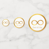 Goldunendlichkeit auf Schwarz-weiß Konfetti (Rückseiten)