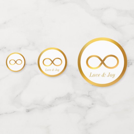 Goldunendlichkeit auf Schwarz-weiß Konfetti (Rückseiten)