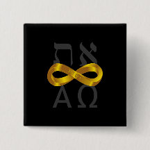 Goldunendlichkeitssymbol. Aleph Tav - Alpha und